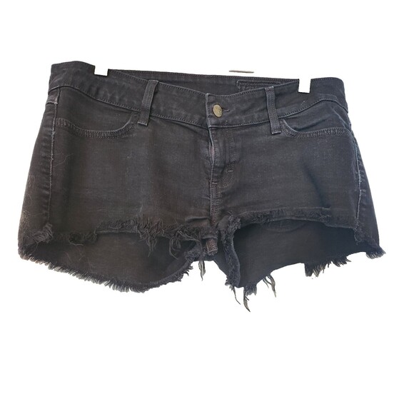 SIWY Camilla Cut Off Shorts Raw Frayed Hem Low Rise Denim black Waist Size 29